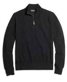 
			 Cotton Cashmere Half-Zip Sweater
		  