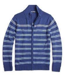 
			 Boys Merino Wool Full-Zip Sweater
		  